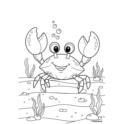 Happy Crab coloring page