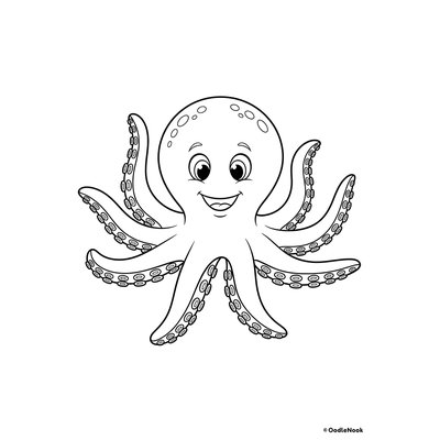 Happy Octopus coloring page