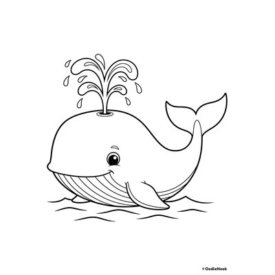 Happy Whale coloring page