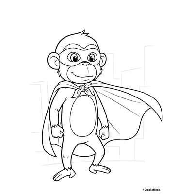 Superhero Monkey coloring page